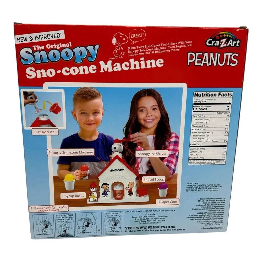 Original Snoopy Sno-Cone Machine Peanuts‎ Shaved Iced Snow Maker New Cra-Z-Art